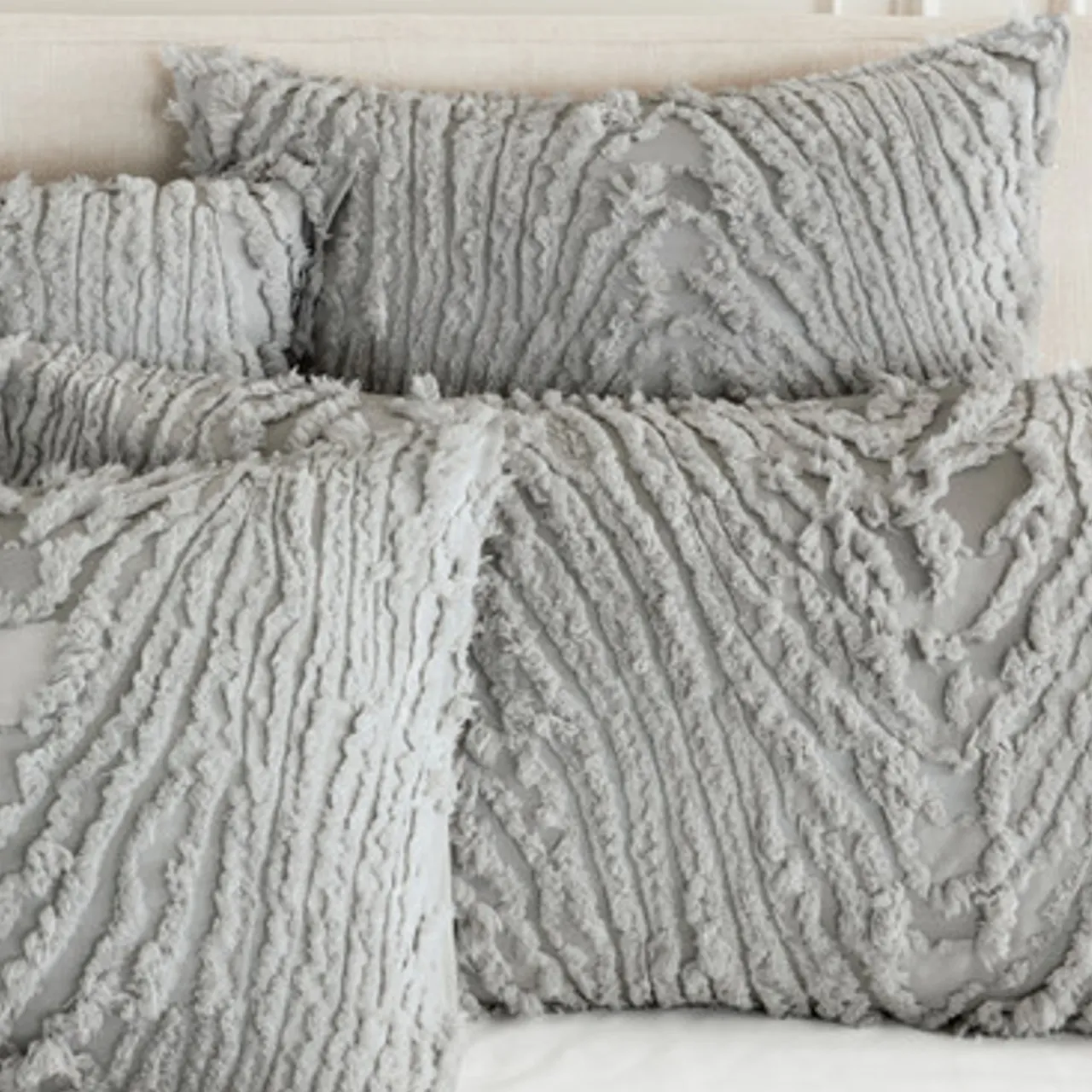 Z Gallerie Azalea Bedding - Dove Grey> Textured Bedding | Duvets Covers & Shams