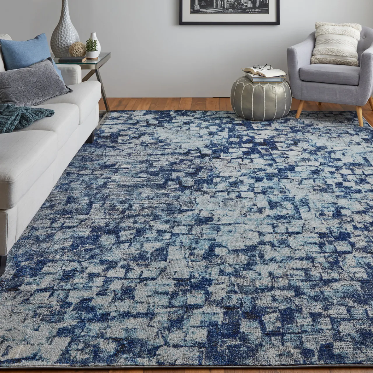 Z Gallerie Azula Rug - Blue> Modern Rugs | Pattern Rugs