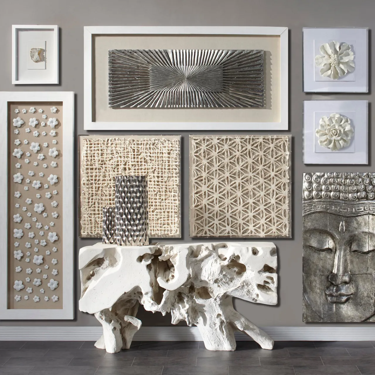 Z Gallerie Bisque Flower 1 And 2> Gift | Wall Décor