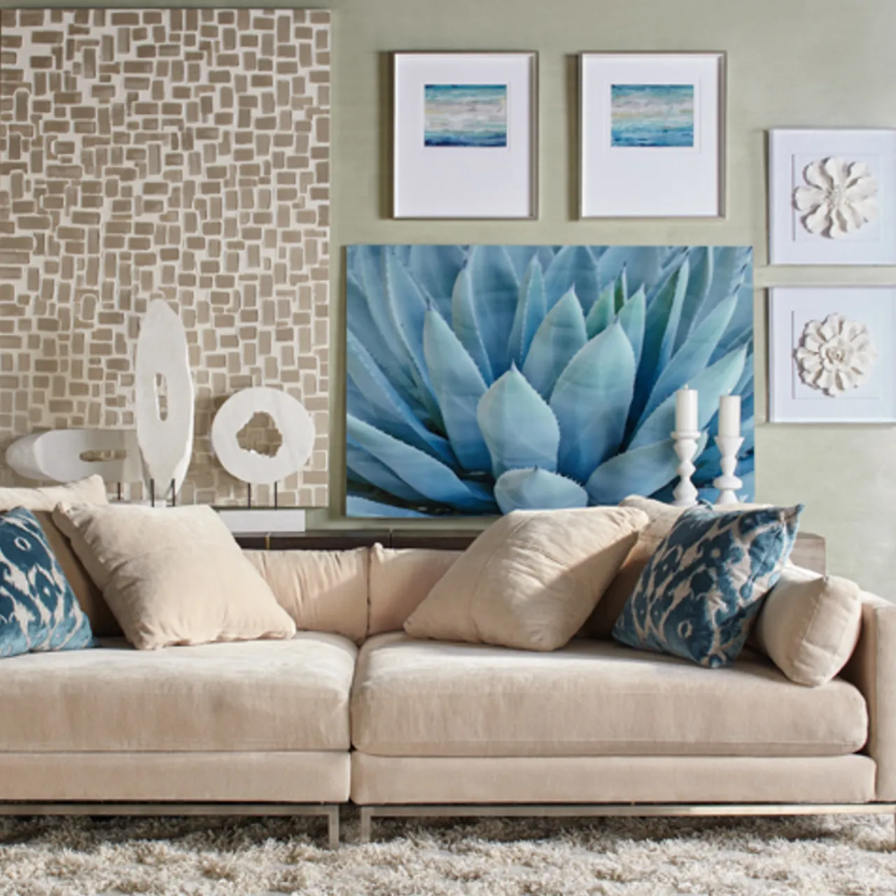 Z Gallerie Bisque Flower 1 And 2> Gift | Wall Décor