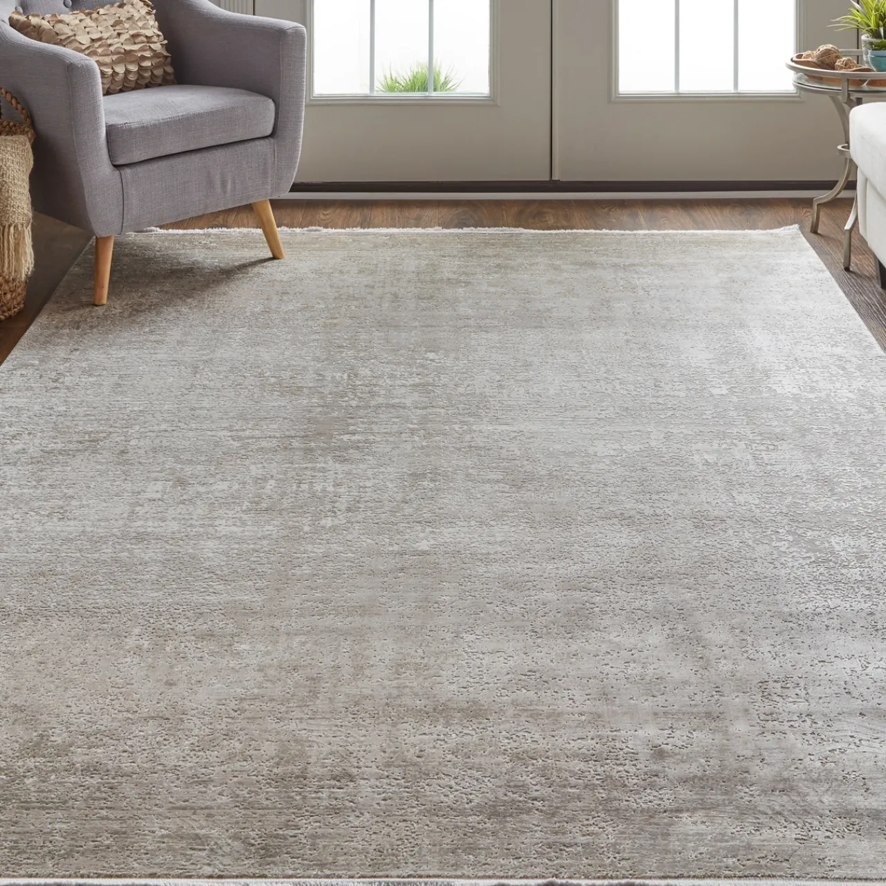 Z Gallerie Cadia Rug - Beige/Grey> Solid Rugs | Living Room Rugs
