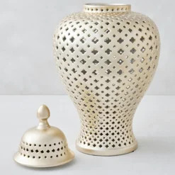 Z Gallerie Ceramic Filigree Jar><noscript><img width=