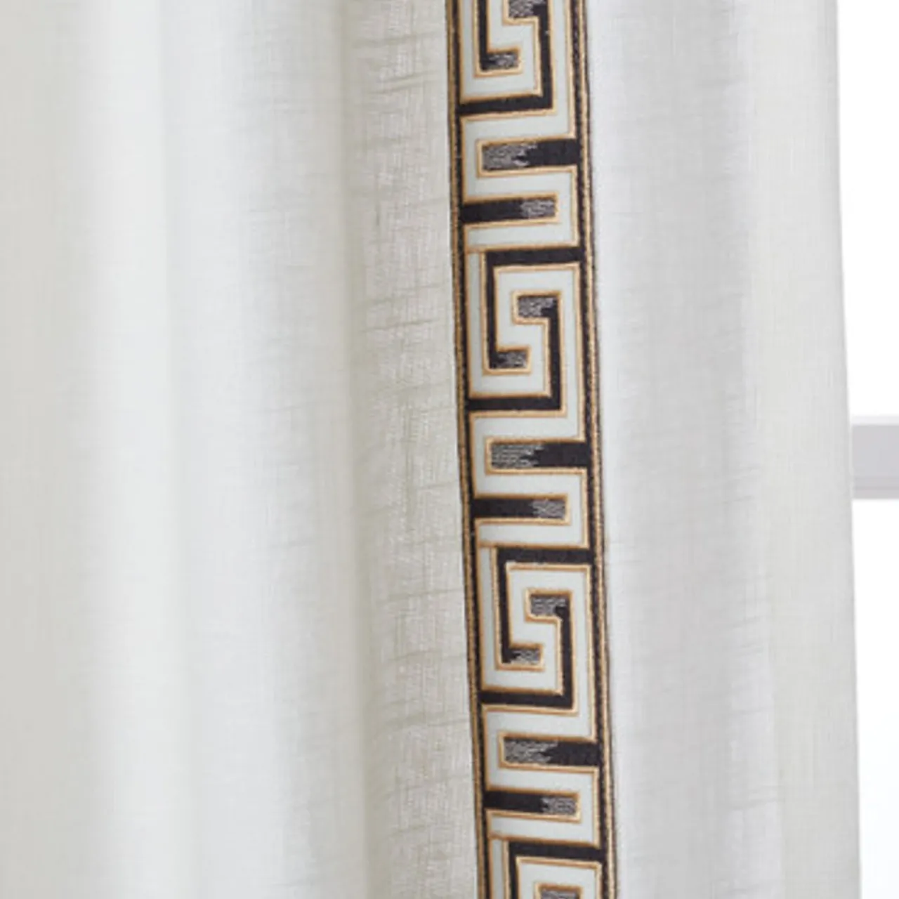 Z Gallerie Chloe Velvet Greek Key - Custom> Patterned Window Panels | Custom Window Panels