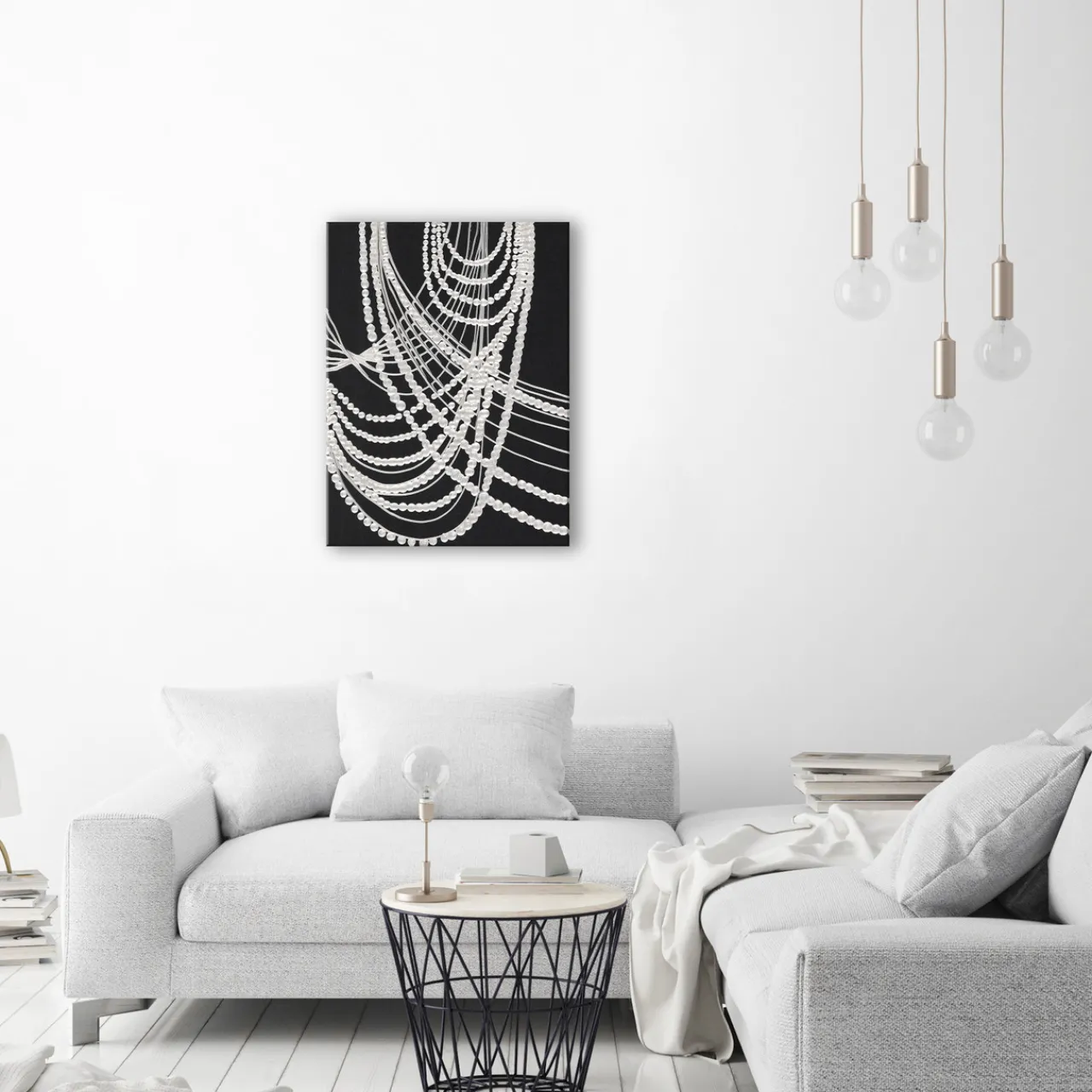 Z Gallerie Dripping Pearls> Hand Painted | Canvas