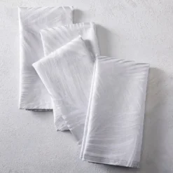 Z Gallerie Foil Leaf Napkin Sets - Silver> Tabletop Sale | Table Linens