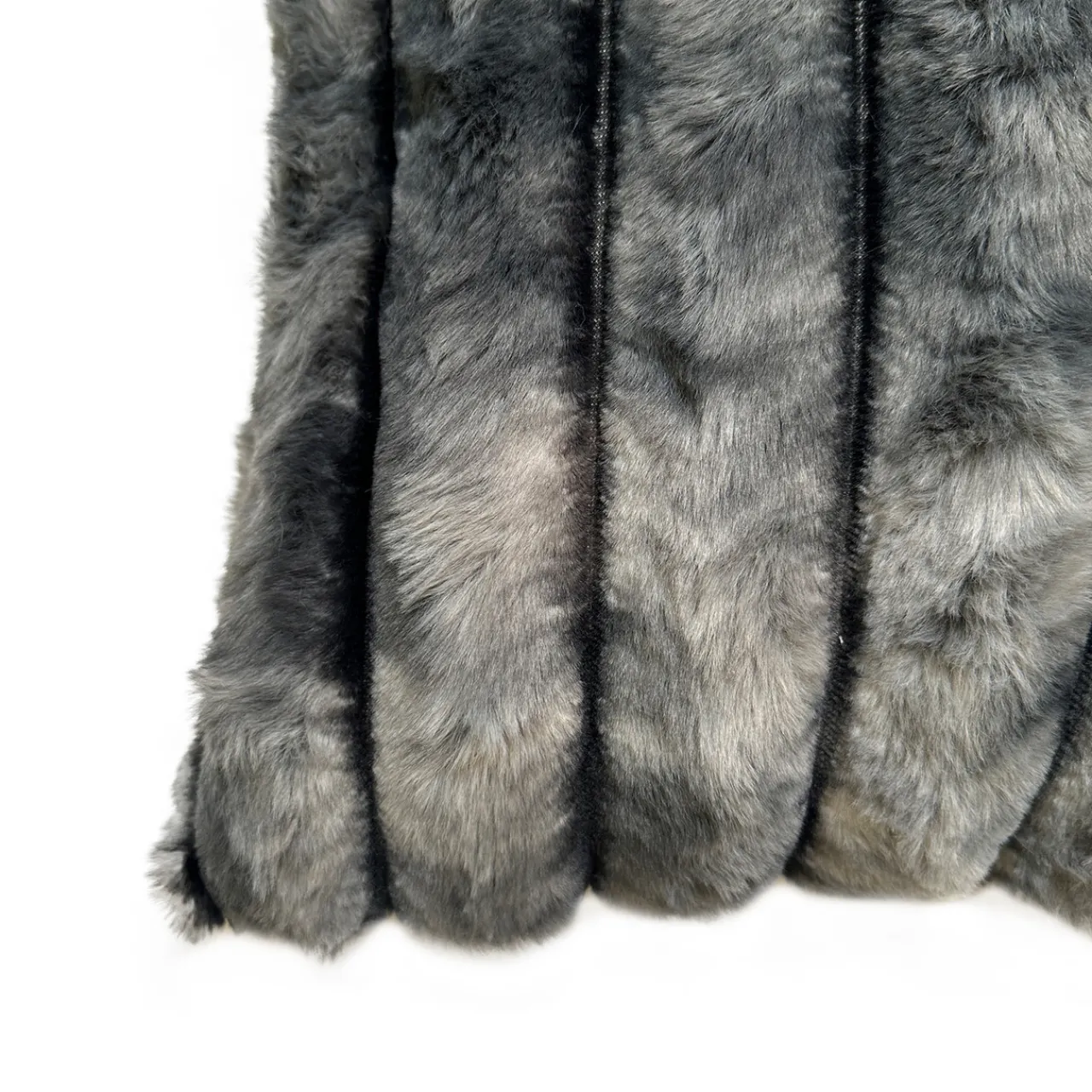 Z Gallerie Fur Channel 20" - Charcoal> Textile Sale | Faux Fur Pillows