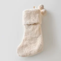 Z Gallerie Fur Stocking - Ivory> Décor | Stockings & Tree Skirts