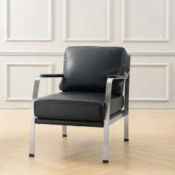 Z Gallerie Giuseppe Modern Genuine Leather Armchair><noscript><img width=