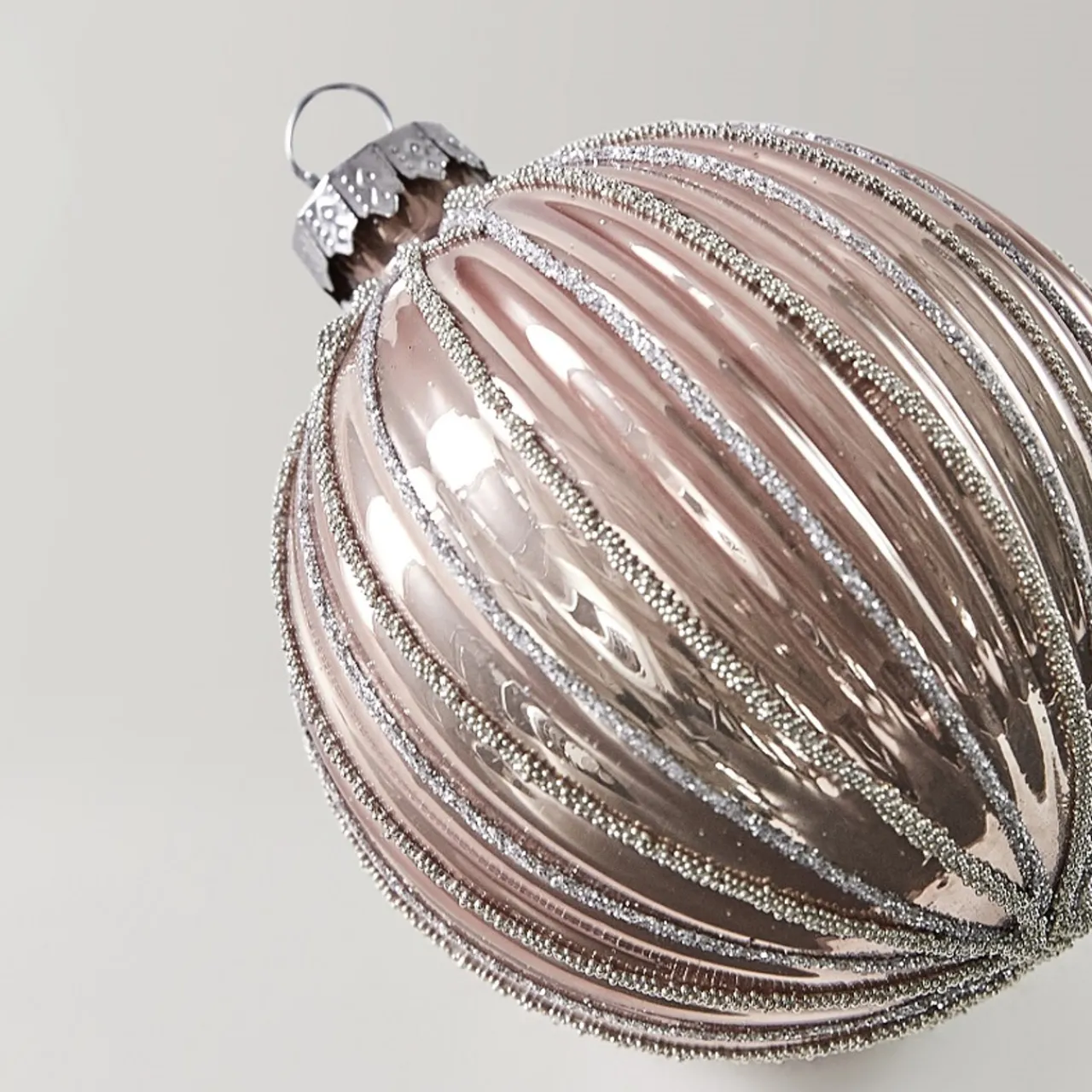 Z Gallerie Glitter Stripe Ornament Blush - Set of 4> Ornaments | Décor Sale