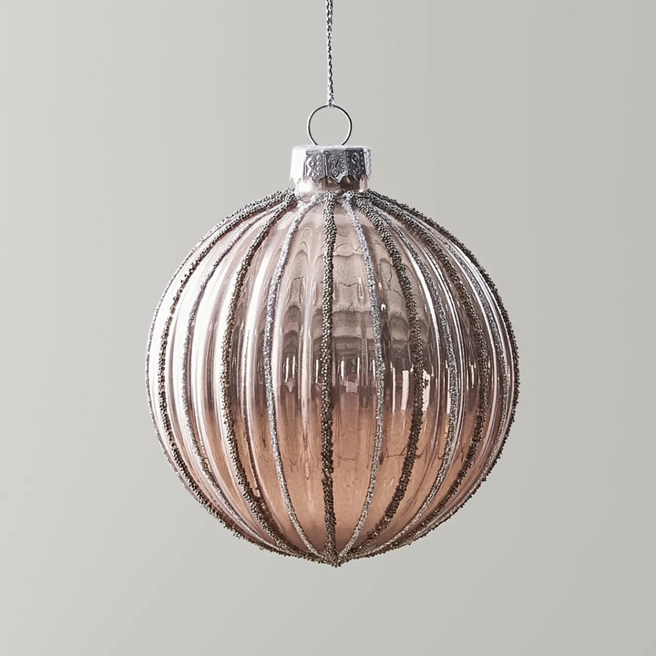 Z Gallerie Glitter Stripe Ornament Blush - Set of 4> Ornaments | Décor Sale
