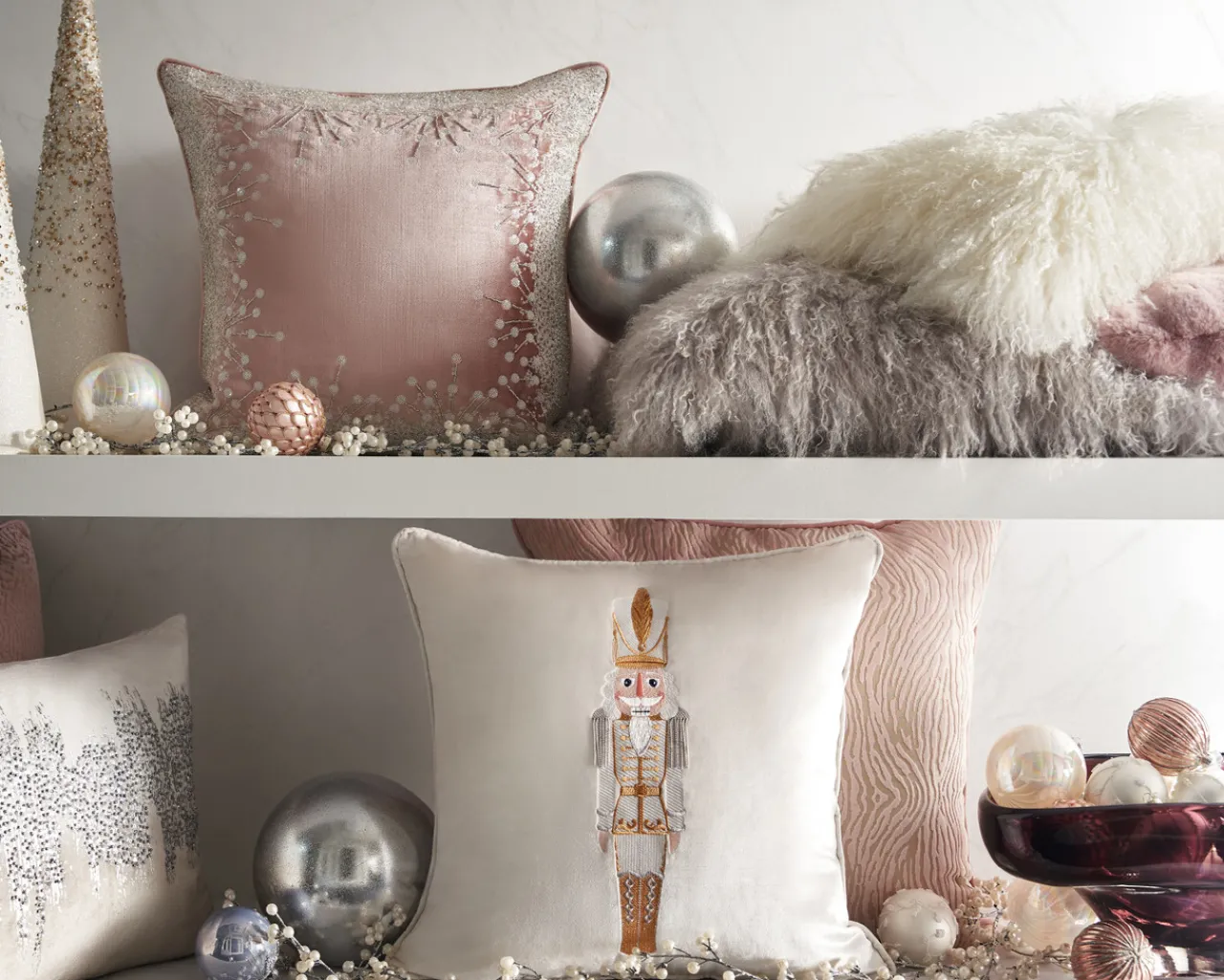 Z Gallerie Glitter Stripe Ornament Blush - Set of 4> Ornaments | Décor Sale