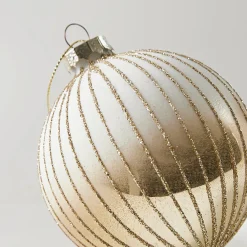 Z Gallerie Glitter Stripe Ornament Gold - Set of 4><noscript><img width=