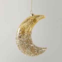 Z Gallerie Glittered Moon Ornament - Set of 4><noscript><img width=