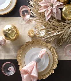 Z Gallerie Glittered Scallop Ornament - Set of 4><noscript><img width=