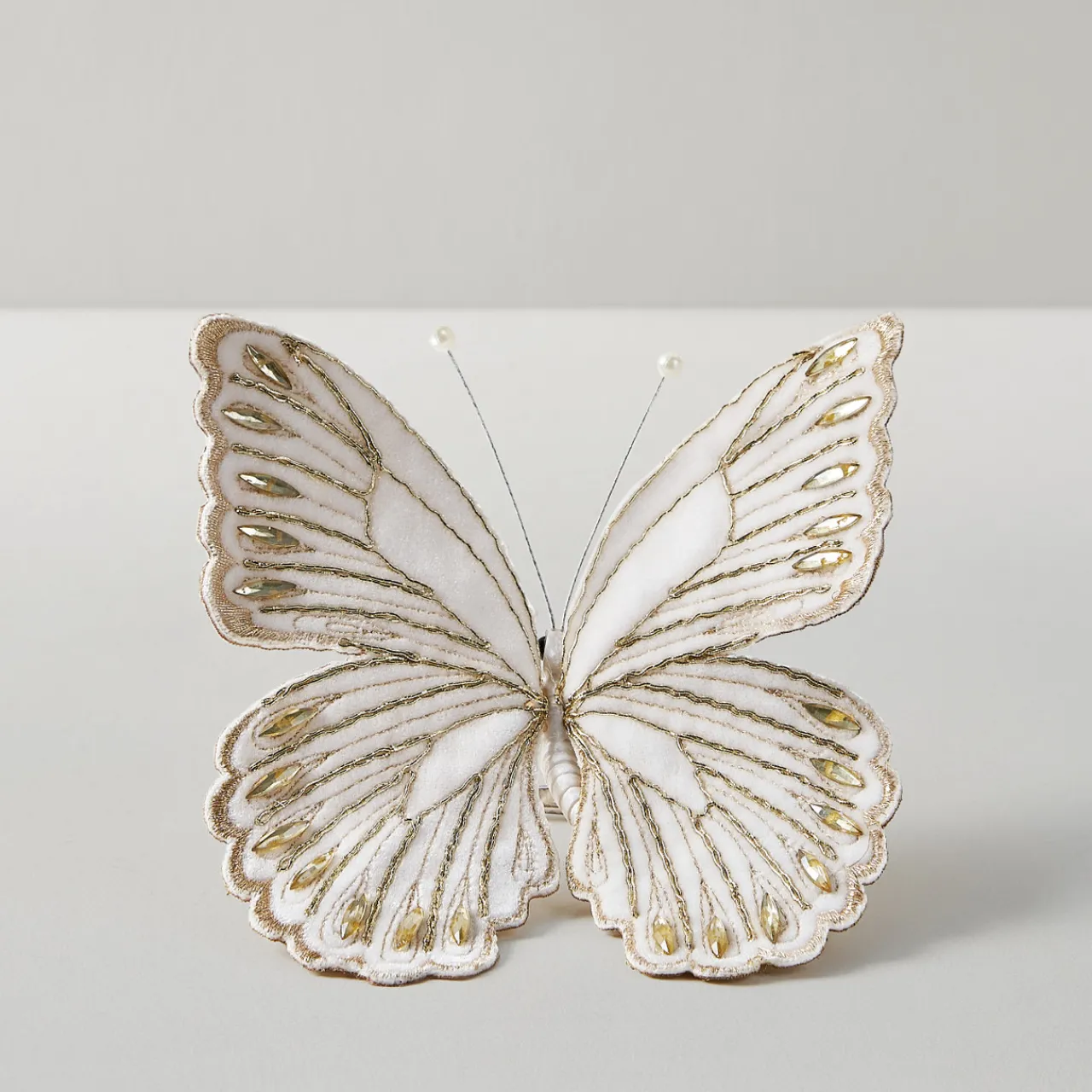 Z Gallerie Jeweled Butterfly Clip White - Set of 3> Ornaments | Décor Sale