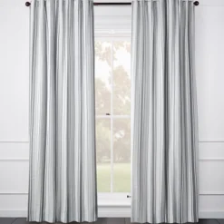 Z Gallerie Kinley Stripe Grey - Custom> Patterned Window Panels | Custom Window Panels