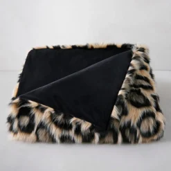 Z Gallerie Leopard Oversized Throw - Black><noscript><img width=