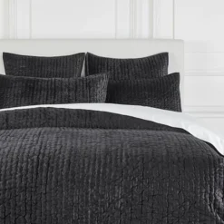 Z Gallerie Mardon Velvet Bedding - Onyx> Textured Bedding | Velvet Bedding