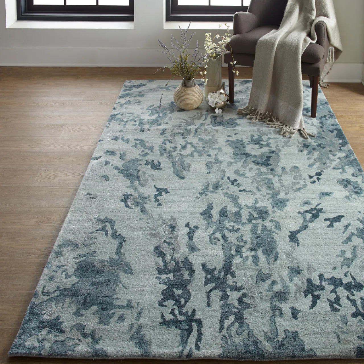 Z Gallerie Misty Rug - Blue> Modern Rugs | Pattern Rugs