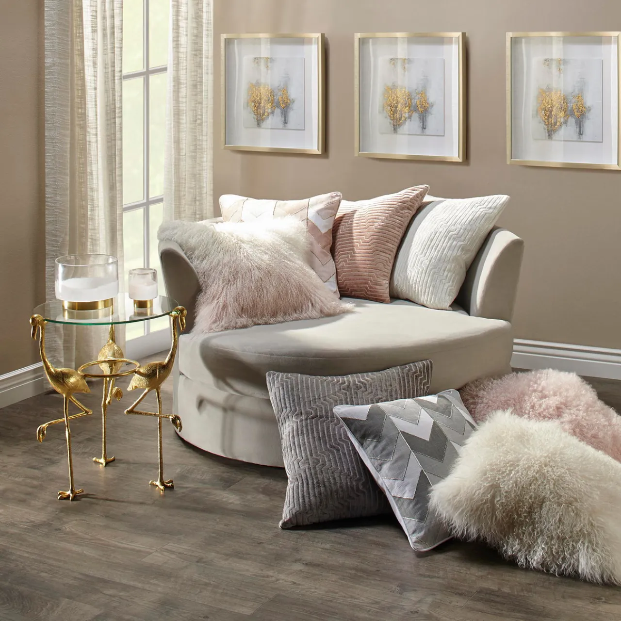 Z Gallerie Mongolian Pillow 22" - Blush> Textile Sale | Mongolian & Fur Pillows