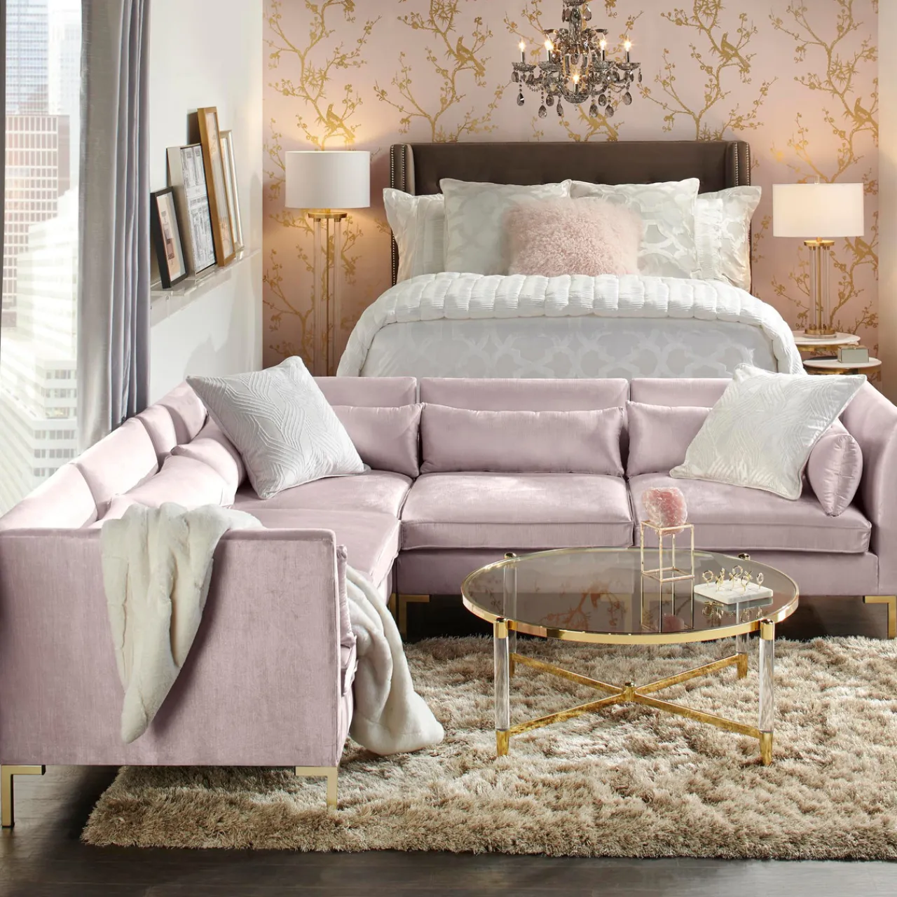 Z Gallerie Mongolian Pillow 22" - Blush> Textile Sale | Mongolian & Fur Pillows