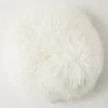 Z Gallerie Mongolian Round Pillow 18" - White> Textile Sale | Mongolian & Fur Pillows