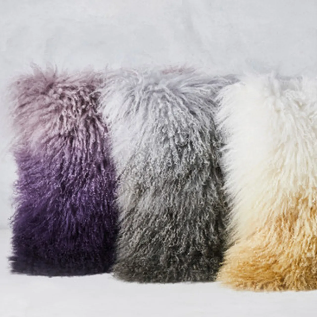 Z Gallerie Ombre Mongolian Pillow 22" - Grey/Charcoal> Textile Sale | Mongolian & Fur Pillows