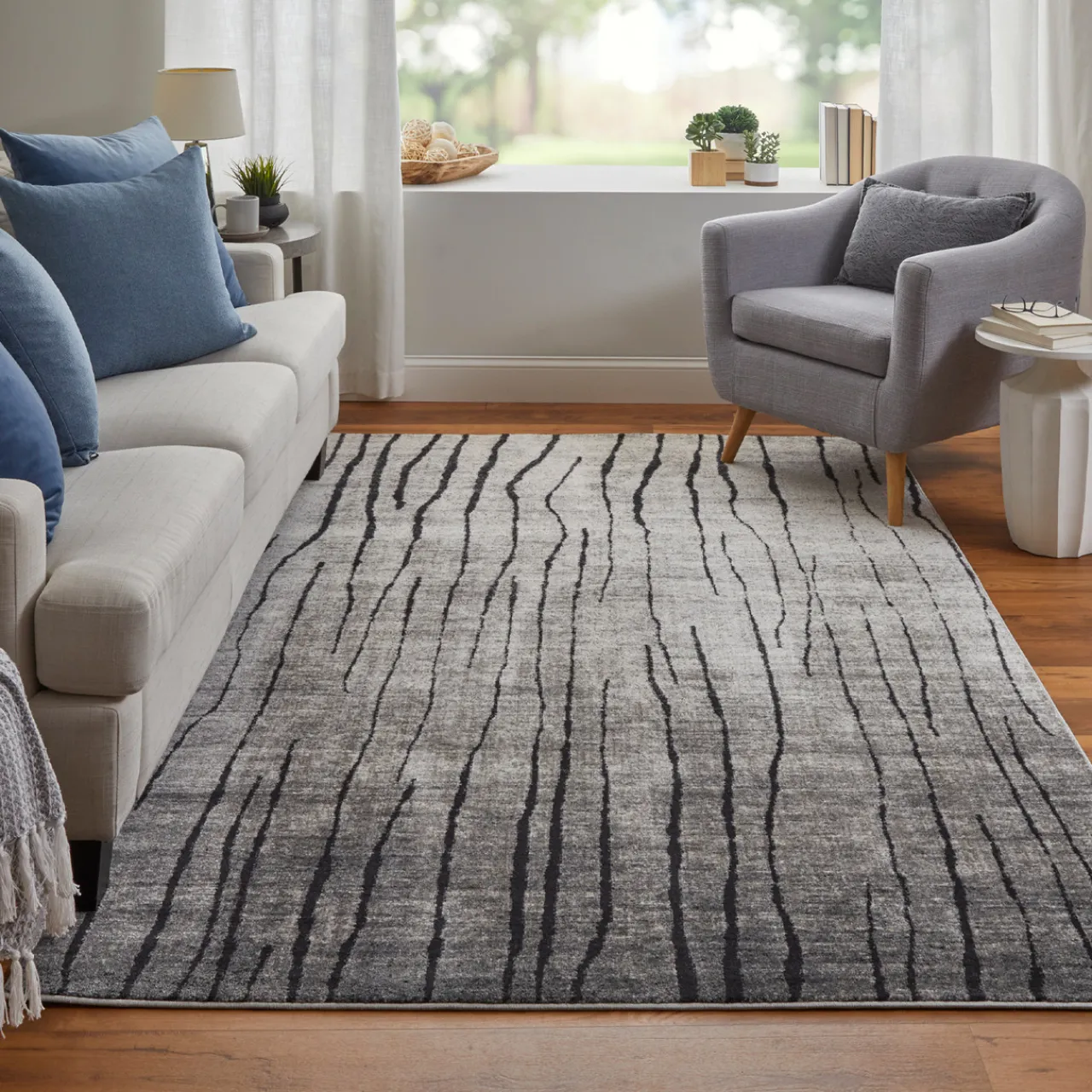 Z Gallerie Orin Rug - Charcoal> Pattern Rugs | Living Room Rugs