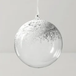 Z Gallerie Oversized Snowy Glass Ornament 8” – Set of 2><noscript><img width=