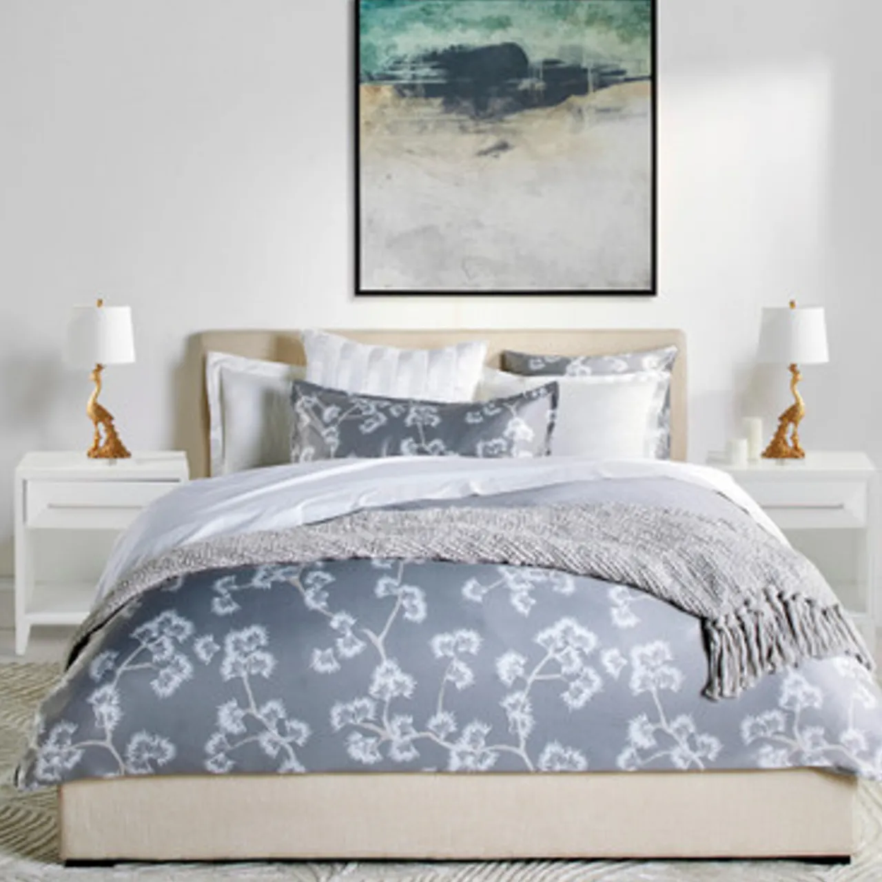 Z Gallerie Palm Rug - Ivory> Modern Rugs | Pattern Rugs