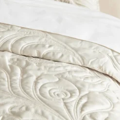 Z Gallerie Peacock Bedding - Champagne> Textured Bedding | Solid Bedding