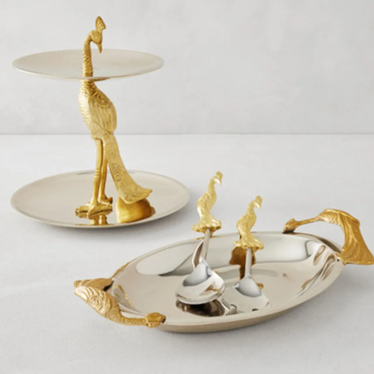Z Gallerie Peacock Salad Servers> Tabletop Sale | Serveware & Flatware