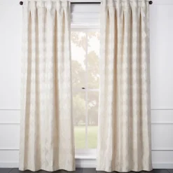 Z Gallerie Phoebe Jacquard Champagne - Custom> Patterned Window Panels | Custom Window Panels