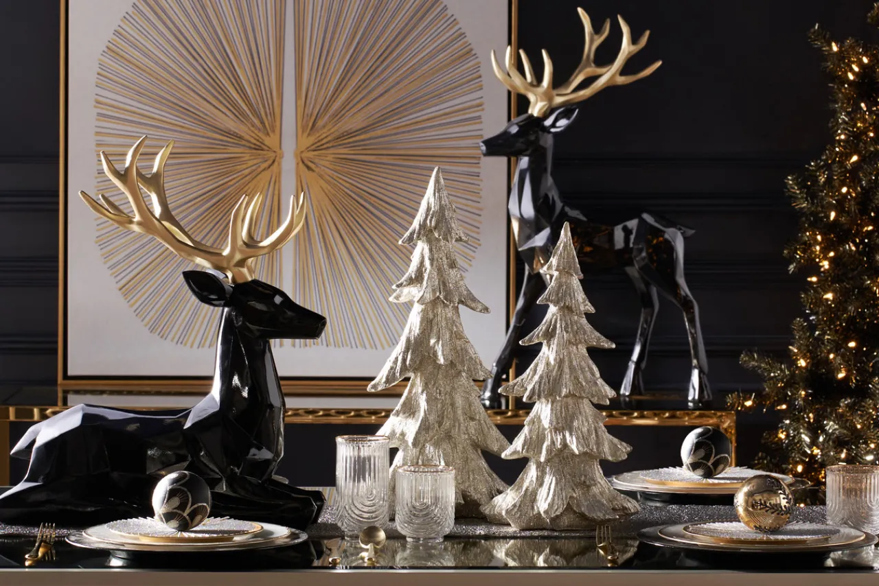 Z Gallerie Pre-Lit Black And Gold Tree 7'> Floral | Pre-lit Trees & Garland