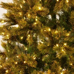 Z Gallerie Pre-Lit Green Flock Tree 7'5"><noscript><img width=