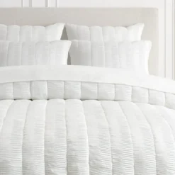 Z Gallerie Savion Bedding - Pearl> Textured Bedding | Solid Bedding