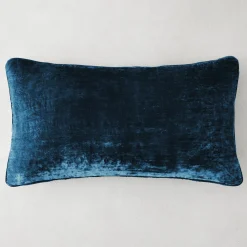 Z Gallerie Shelby Lumbar Pillow - Cerulean> Textile Sale | Solid Pillows