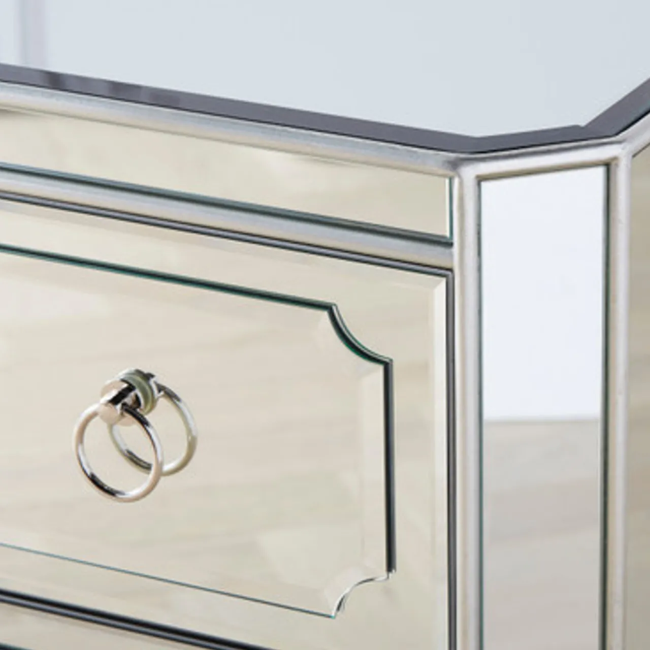 Z Gallerie Simplicity Mirrored 5 Drawer Tall Chest> Dressers