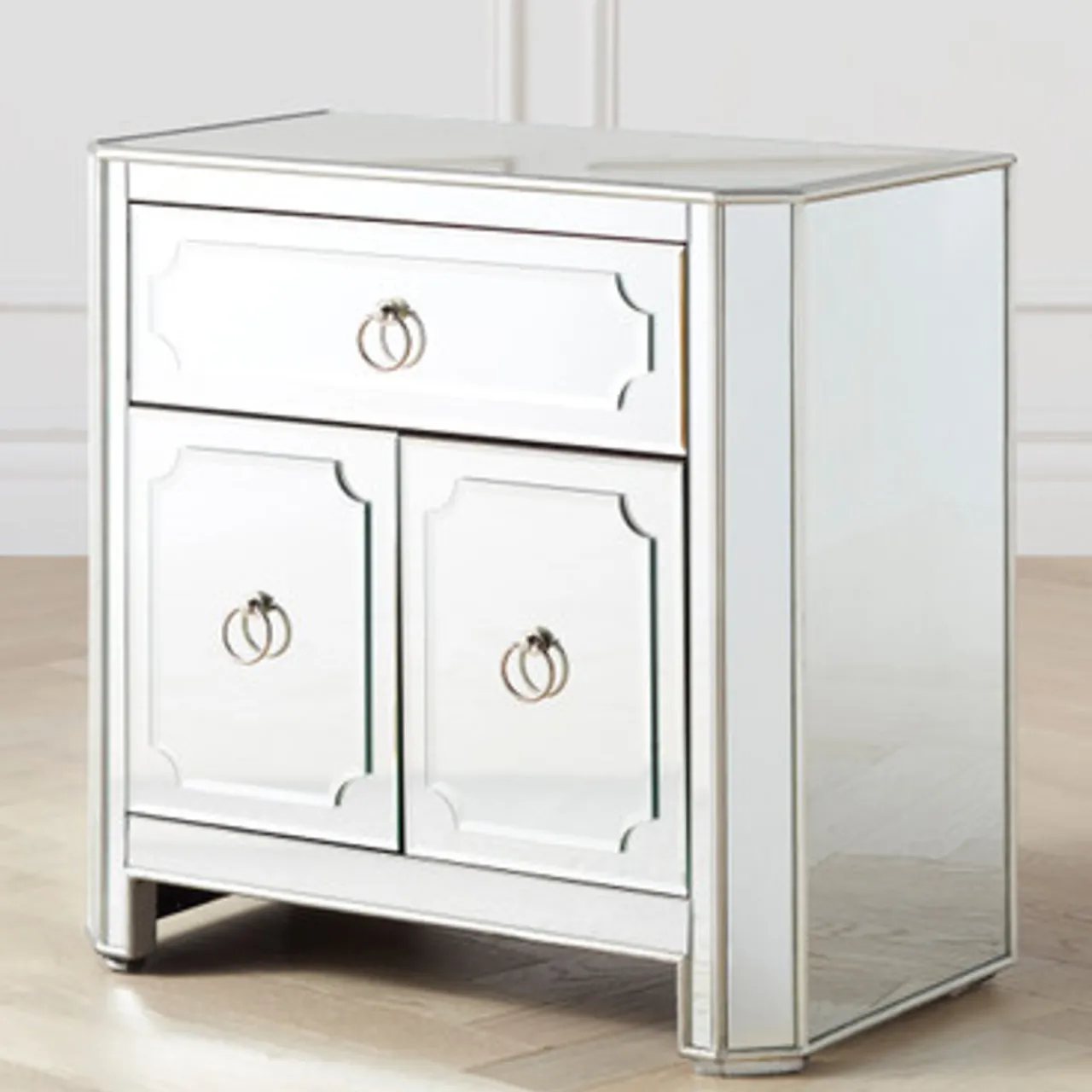 Z Gallerie Simplicity Mirrored Nightstand> Nightstands
