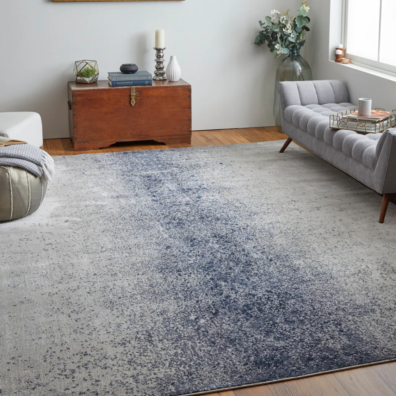 Z Gallerie Stellar Rug - Blue> Modern Rugs | Pattern Rugs