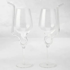 Z Gallerie Straw Wine Glass - Set of 2> Barware & Entertaining | Tabletop Sale