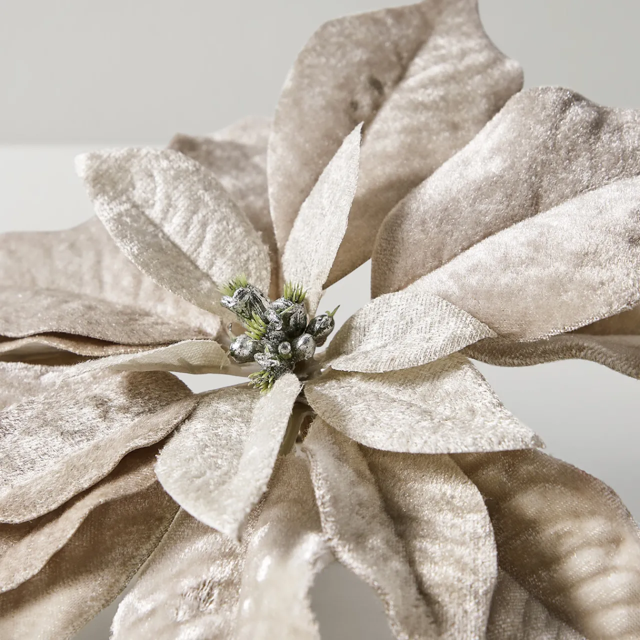 Z Gallerie Velvet Poinsettia Clip - Grey - Set of 3> Ornaments | Décor Sale