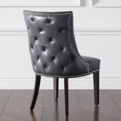 Z Gallerie Versailles Leather Dining Chair - Espresso><noscript><img width=