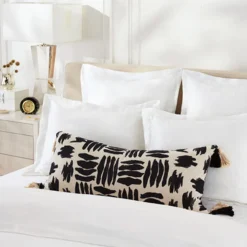 Z Gallerie Zahli Lumbar Pillow - Black/Natural><noscript><img width=